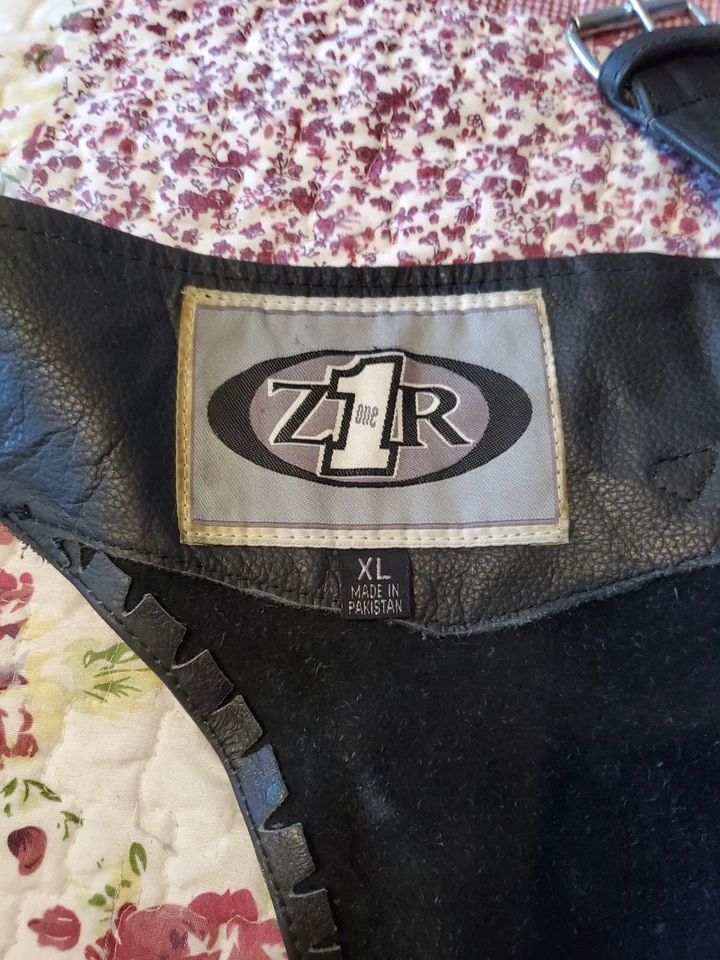 Gorras de montar Z1R de cuero genuino negras ajustables para hombre talla XL Foto 3 de 4