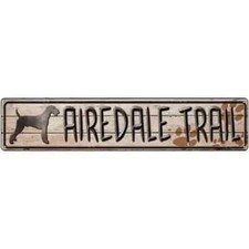Airedale Trail Novelty 3"x12" metal street sign plaque Home Door Garage Wall