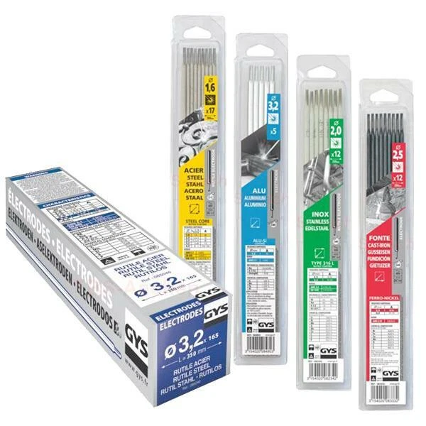 Electrodos de soldadura GYS para acero, aluminio, fundición y acero inoxidable seleccionables