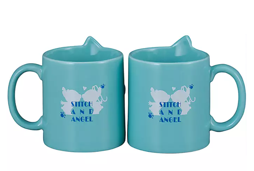 美品　toys club MUG & TINTOY SET Tokyo Disney store Stitch & Angel pair mugs set present