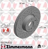 2X Zimmermann 150.2949.52 Bremsscheibe FüR BMW