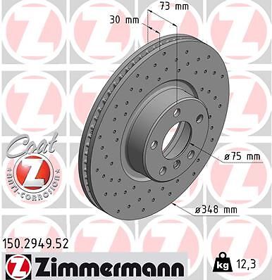 2X Zimmermann 150.2949.52 Bremsscheibe FüR BMW-image