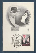 Etb/  carte  Argentine 1er jour lutte contre la leucémie  1958