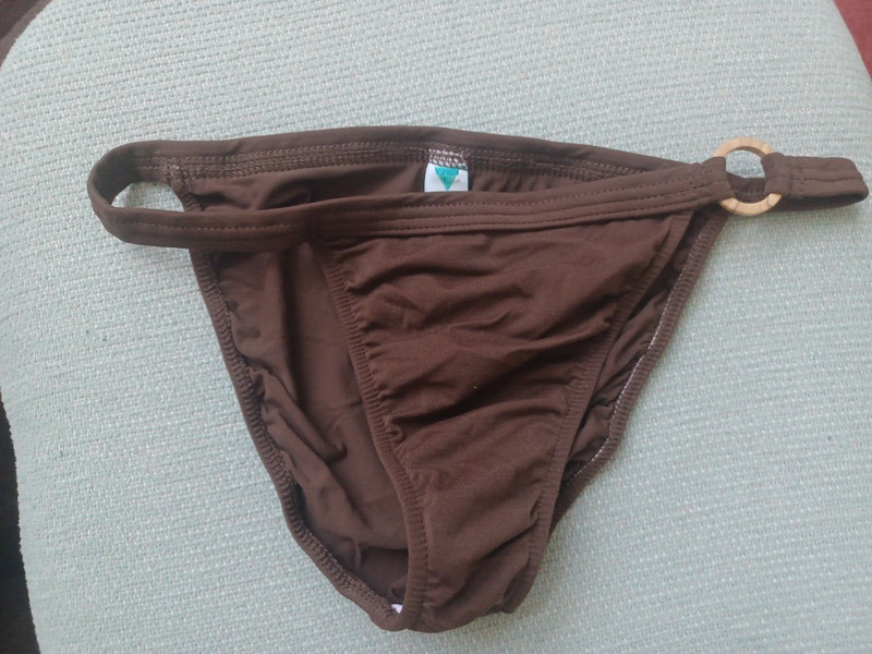 Venus Women’s Swim String Bottom SZ L Large Venus Swimwear-Brown with hip ring