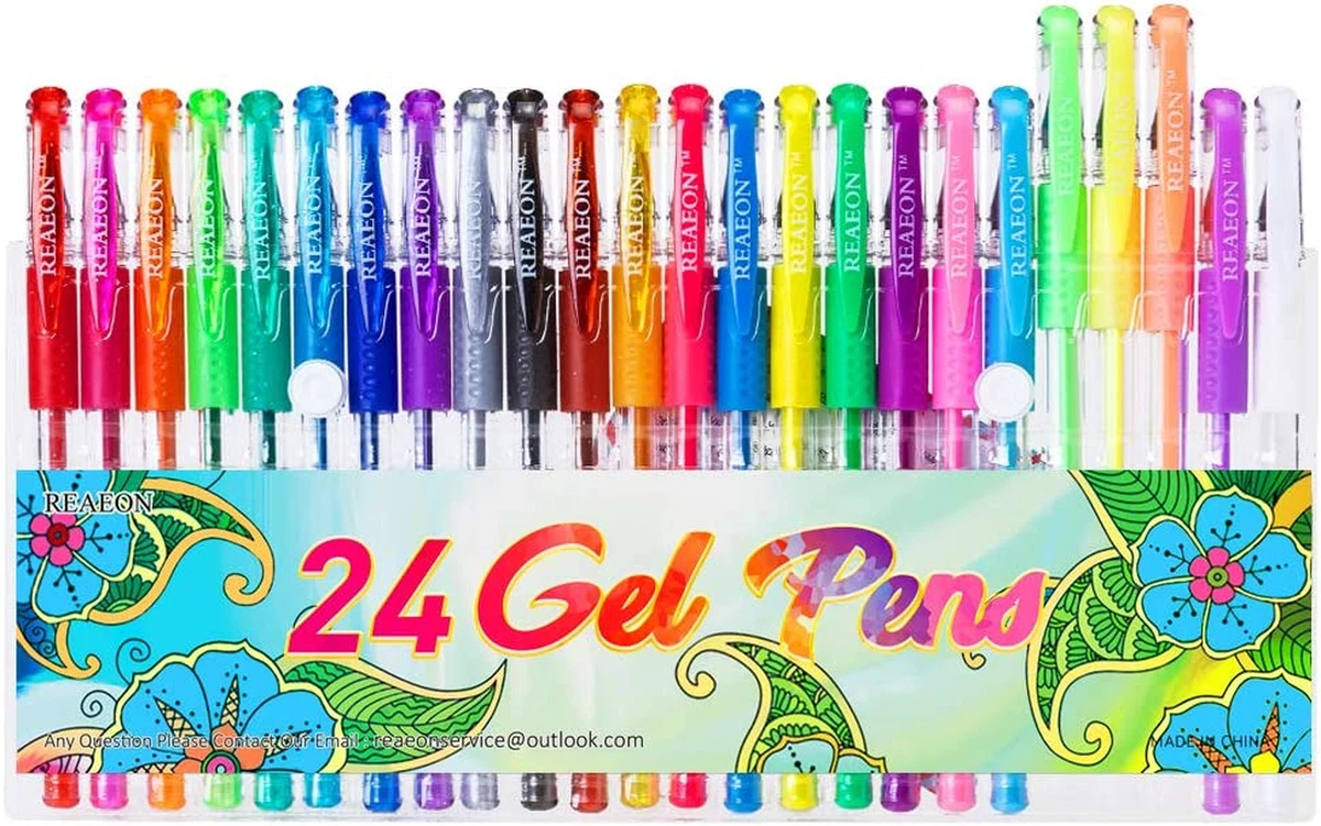 24Set Glitter Gel Pens 40More Ink Drawing and Doodling for Adult, Tanmit Glitter Gel Pens
