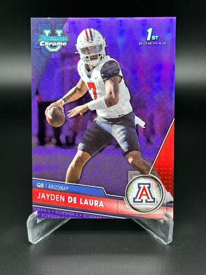 Jayden De Laura 2023 Bowman University Chrome Purple Refractor 070/399 Arizona