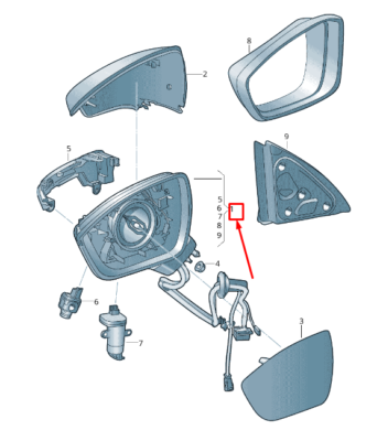 SKODA KAROQ NU Front Left Side Wing Mirror 57B857507H NEW GENUINE 