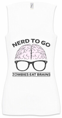 Nerd To Go Damen Tank Top Brain Zombies Zombie Fun Admin Coder Developer Glasses