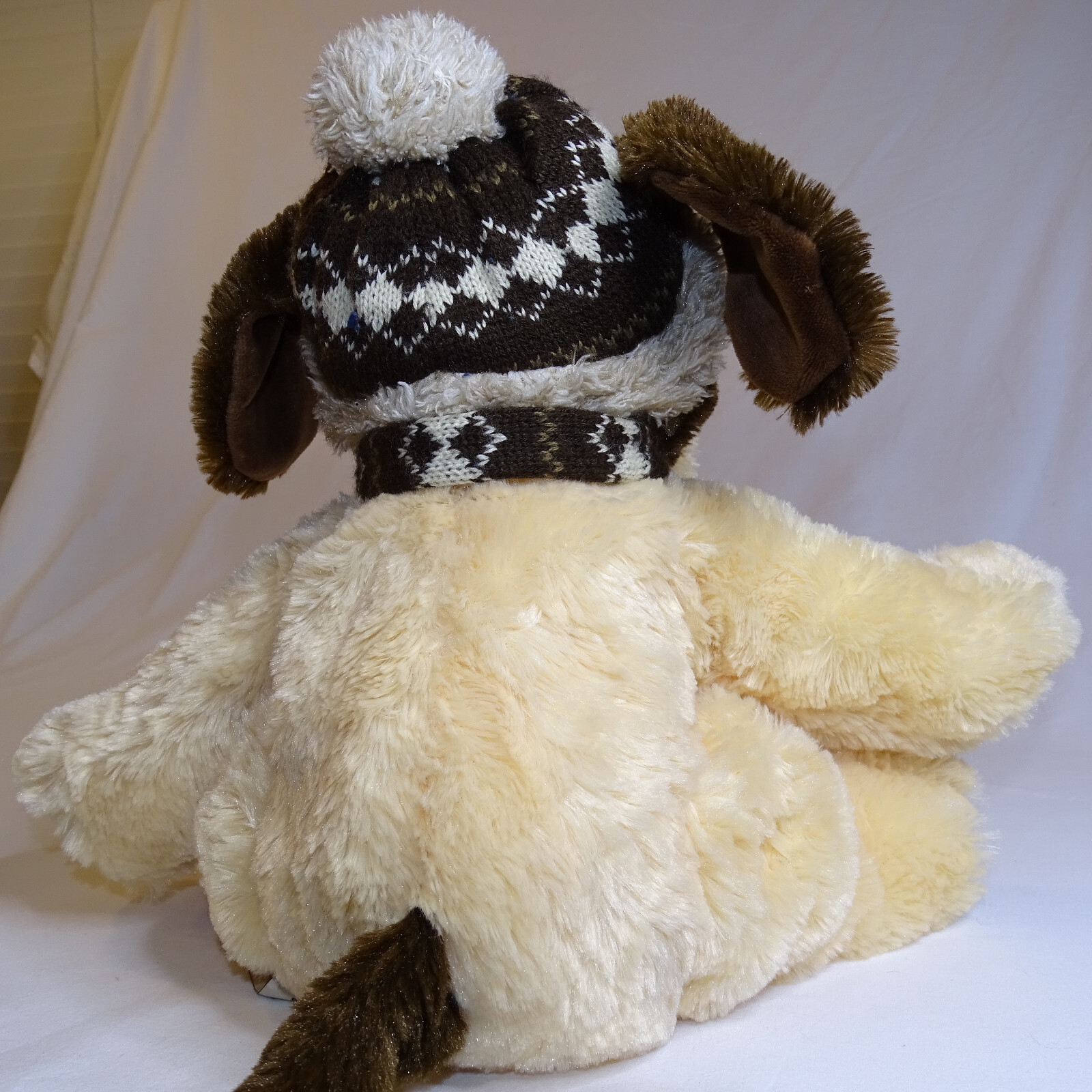 Hugfun International Kowloon Hong Kong Plush Dog Winter Hat & Scarf Brown Puppy