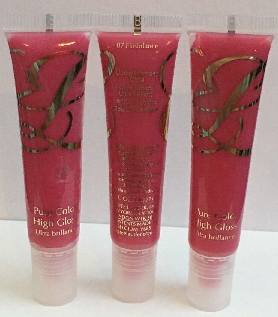 New 3 Estee Lauder Pure Color High Gloss 07 FLASHDANCE TRAVEL Size