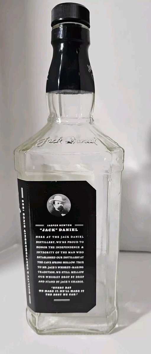 Jack Daniels Whiskey Old No. 7 Empty 1 Liter Glass Bottle Empty