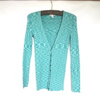 NWOT BANANA REPUBLIC Olympic green V-Neck Button Down Knit Women's Blouse Size M