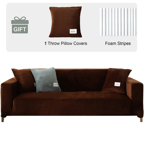 1/2/3/4 Sitzer Samt Sofa Bezug L-Form Stretch Sofa Schutz für Wohnzimmer - Bild 32 von 57