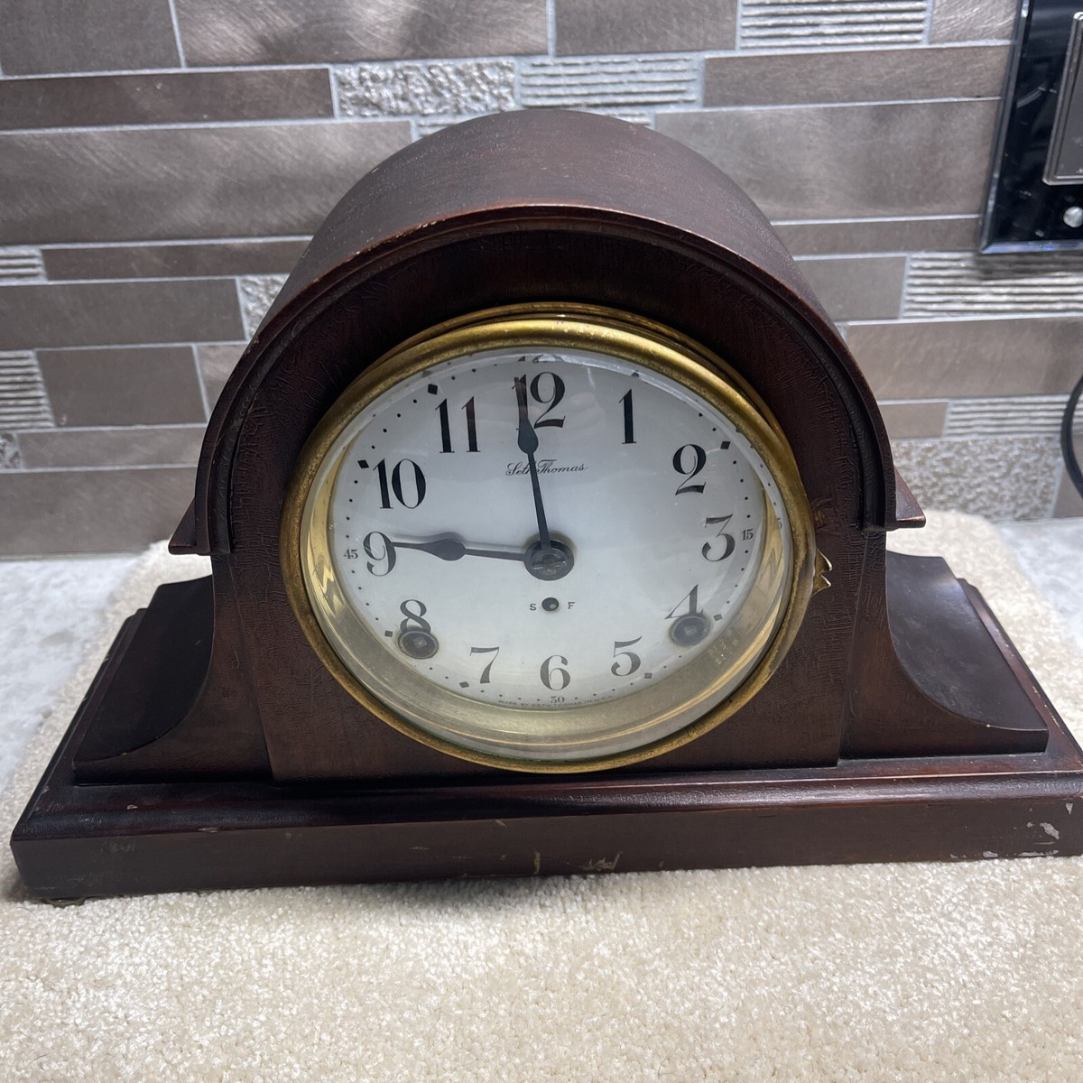 Antique Seth Thomas Mahogany Mantle Clock W/89Y Movement.Parts or