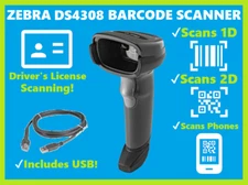 Zebra Symbol DS4308-DL000477ZZWW 2D/1D/QR Drivers License Barcode Reader USB!⭐🔥