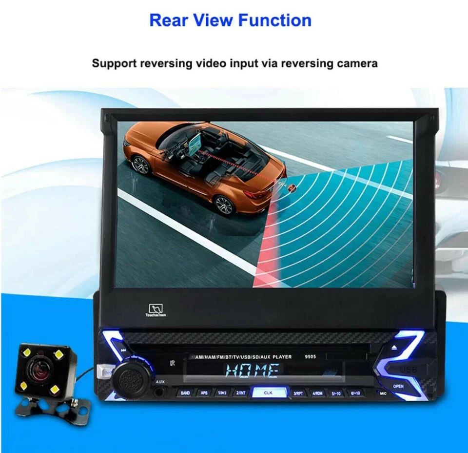 AUTORADIO STEREO A SCOMPARSA MOTORIZZATO 7 POLLICI 1DIN CON NAVIGATORE BLUETOOTH - Immagine 2 di 4