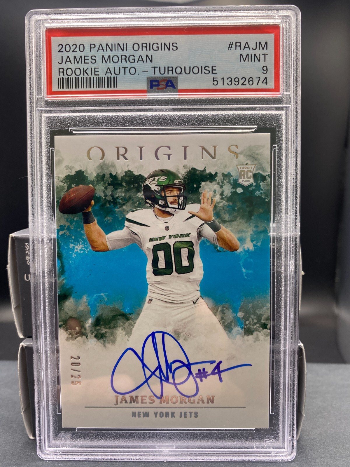 James Morgan Panini Origins Rookie Autographs #RAJM Turquoise