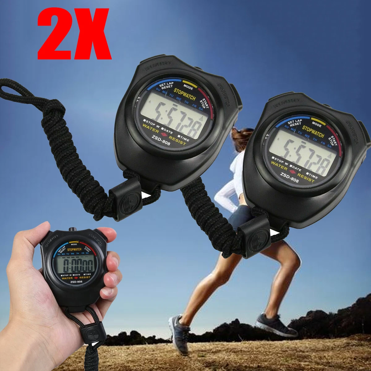 Professional Handheld Digital Stopwatch Sport Running Training Chronograph  Timer Sports Timer Chronograph