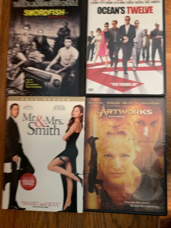 4 DVD HEIST lot Artworks Travolta Jackman Berry Cheadle Pitt Jolie Madsen