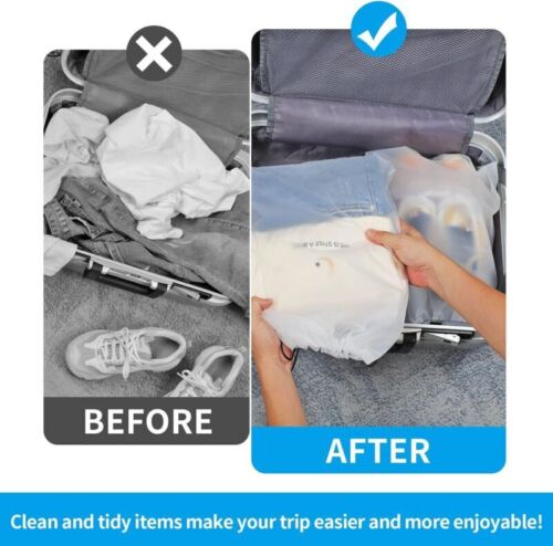 20× Large Clear Shoe Bag Portable Storage Transparent Travel w/ Rope 12×16" US - Picture 13 of 15
