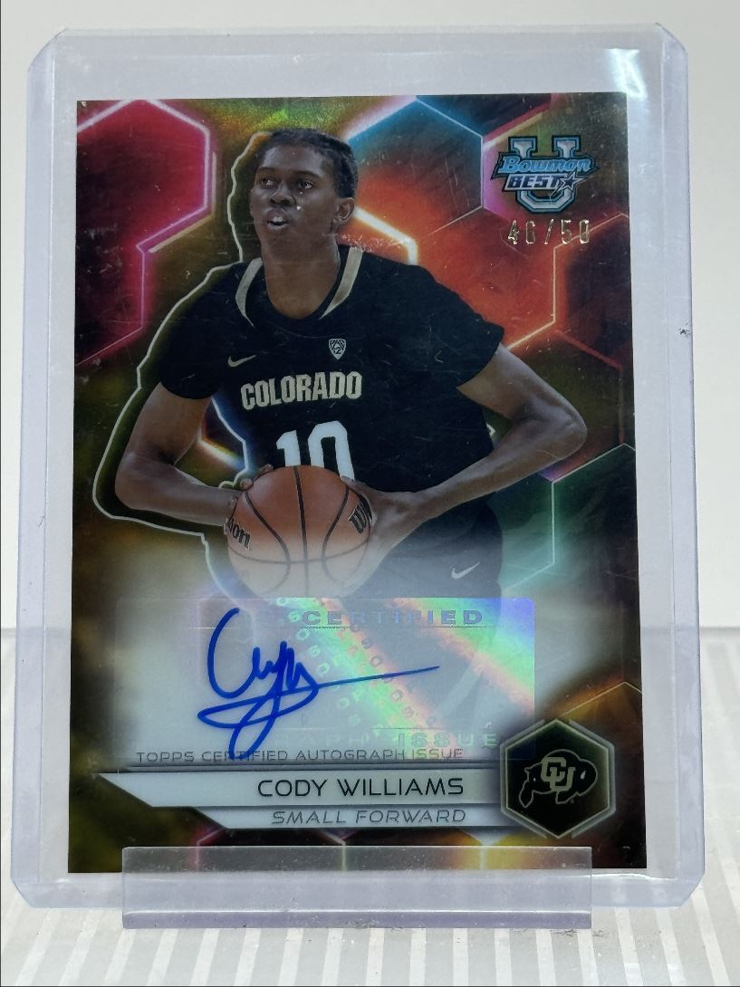 CODY WILLIAMS 2023-24 BOWMAN UNIVERSITY'S BEST GOLD REFRACTOR AUTO /50 Q1887