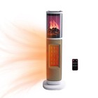 Comfort Zone 25" Oscillating Tower Space Heater with 3D Flame and Remote Control