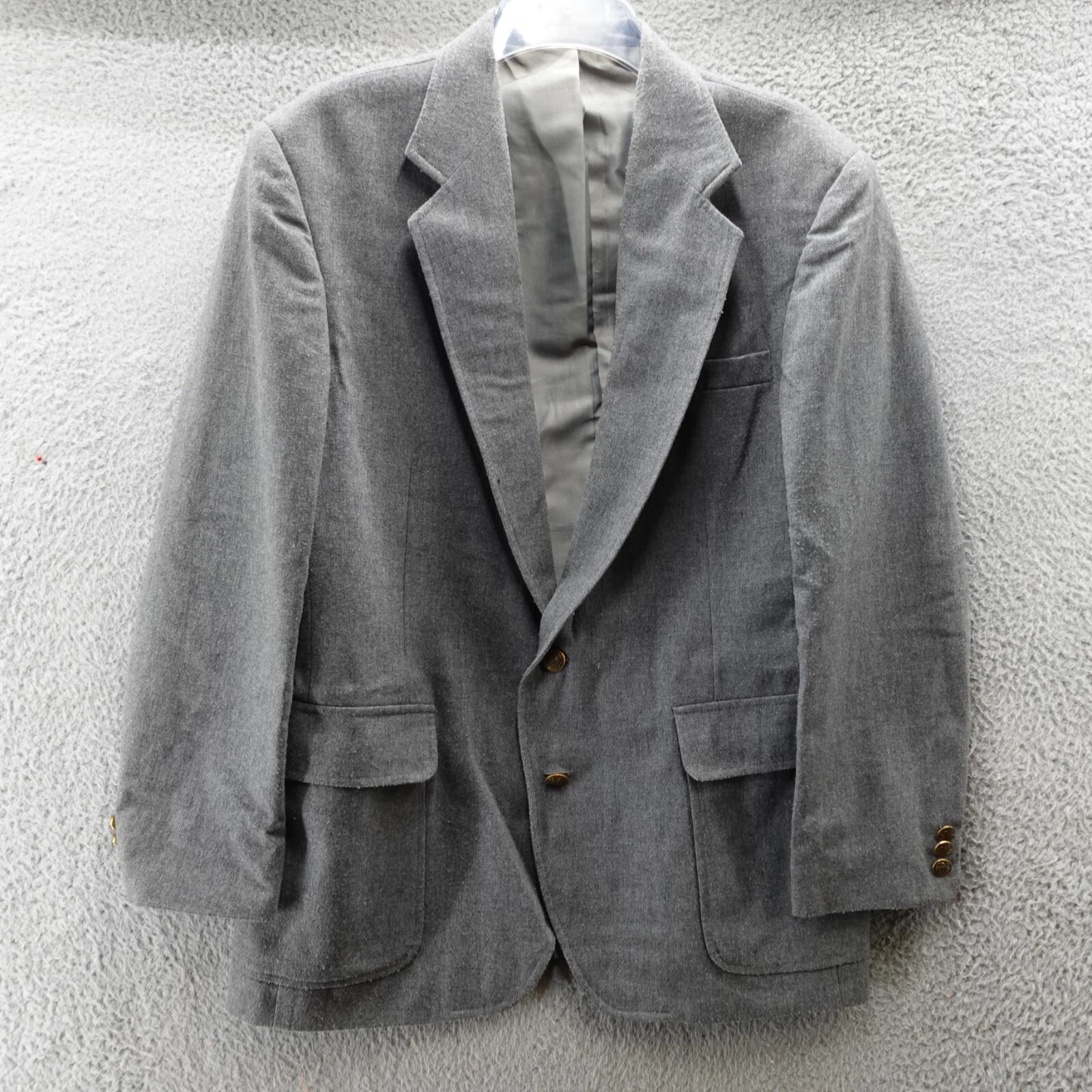 Haggar Blazer Adult 42R Gray Buttons Wool Coat Casual Men's