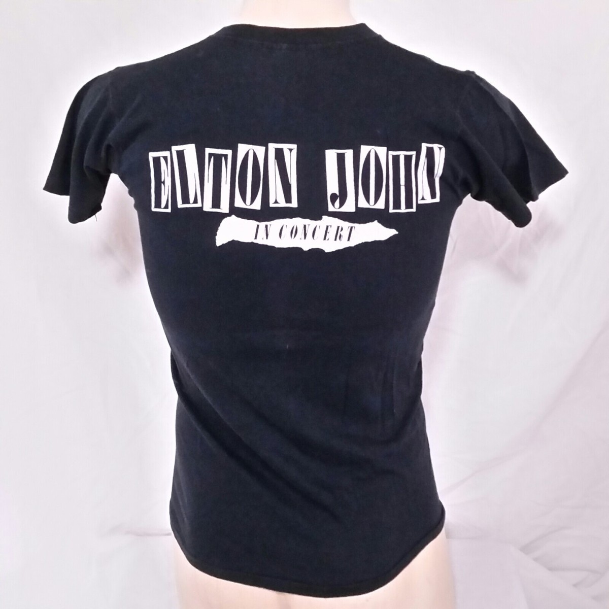 T-shirt Vintage Elton John – Tournée Jump Up Tour 1982, Coton, Taille S, Authentique Années 80