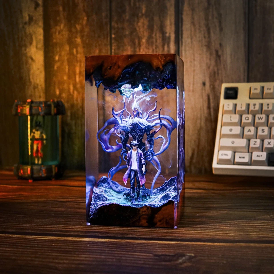 Sung Jinwoo Beru 公仔 环氧灯,独奏调平 Sung Jin Woo 夜灯 — 第 4/4 张图片