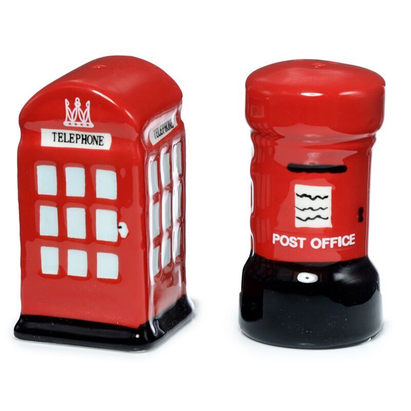 Novelty Postbox & telephone - Salt & Pepper Shakers - Cruet Cellar Gift Set
