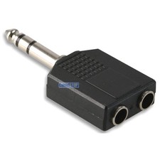 6.35mm Stereo 1/4" Audio Headphone HiFi Guitar Cable 2 Way Splitter Adapter 
