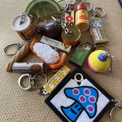 Vintage Keychain Lot Fruits Veggies Snacks Treats Candies Fruits Vegetables