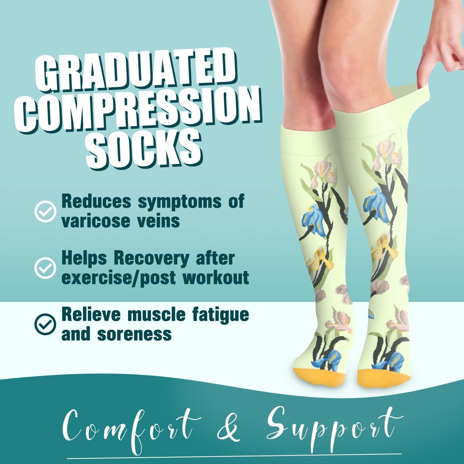 COOLOVER Compression Socks for Women and Men - Best for Circulation, Running,...