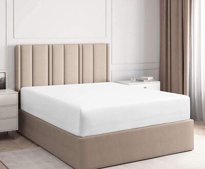 Fitted Sheet Deep Pocket - 15'' Luxury EgyptianCotton 600 TC White Solid US-Queen