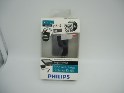 Philips 3Ft Retractable Sync and Charge Micro USB Cable For Kindle New (BP)