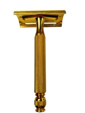 Vtg GILLETTE 3-Piece Gold Plated Ball-End TECH Safety Razor - Collector's Item