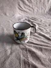 Vintage Japanese Birds on Limb with flowers Coffee Tea Mug Speckled