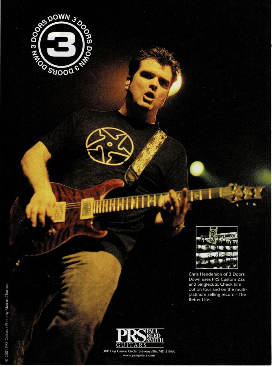 PRS Guitars Chris Henderson of Doors Down 2001 Print Ad