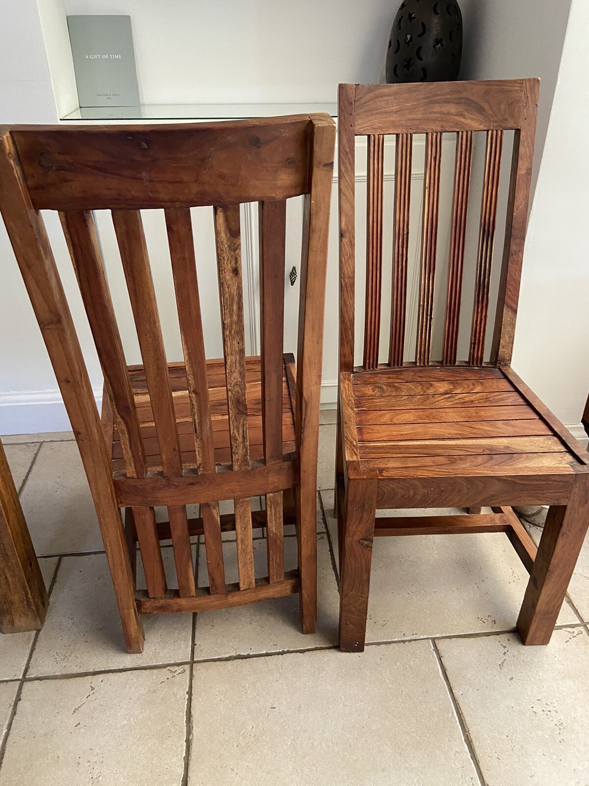 6 wooden dining chairs used eBay