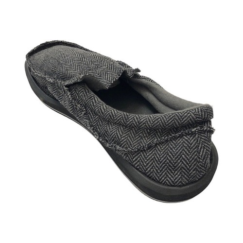 Sanuk Men's Chiba TX Black Herringbone Loafers Shoes 1014165 Size 9 - Picture 3 of 8
