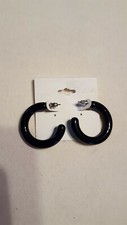 Modeschmuck Ohrschmuck , Creolen , schwarz , Neu