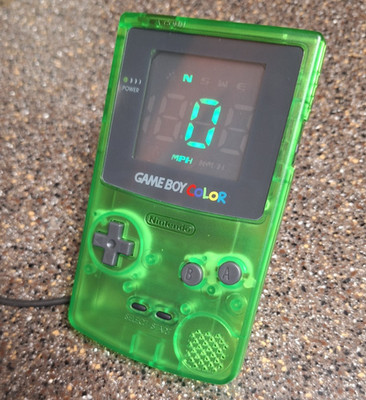 Game Boy Color GPS Speedometer   USB Powered   Retro Car Dash Display   Custom