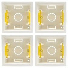 4 x Tower TDL4701 Dry Lining Wall Boxes 47 mm Deep - 1 Gang