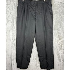 Perry Ellis Mens Principles Black Pleated Easy Care Dress Pants Size 42x32