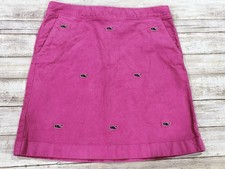 Vineyard Vines Girls 10 Pink Corduroy w/ whales Skirt Adjustable Waist