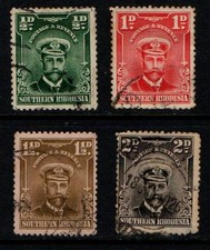 Southern Rhodesia 1924 1929 King George V short set to 2d SG1-4 Used