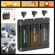 3-Chamber Wall-Mounted Shampoo Conditioner Dispenser - No Drill, 3 x 16.9oz, B