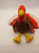 Ty Beanie Babies Gobbles Turkey Plush Stuffed Toy 6.5 in Tall Bean Bag