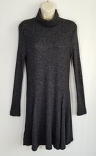 Saturday Sunday Anthropologie Women M Gray A-line Dress Knit Heather Turtleneck