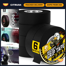 Multipurpose Hockey Tape - Bulk 1 or 6 Pack, Black, White, Clear - Durable  Str